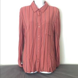 NWOT Roxy Orange/black & white stripes Top Size 10